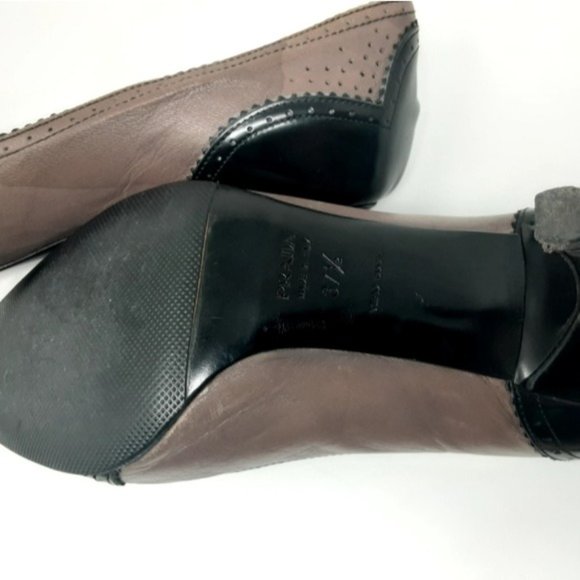 Prada Leather Oxford Pointy Pumps 37.5 - Picture 7 of 9
